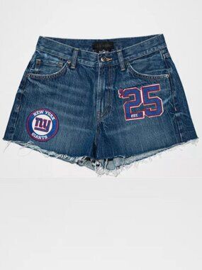 Zara Zara TRF NFL New York Giants Denim Shorts Size 14